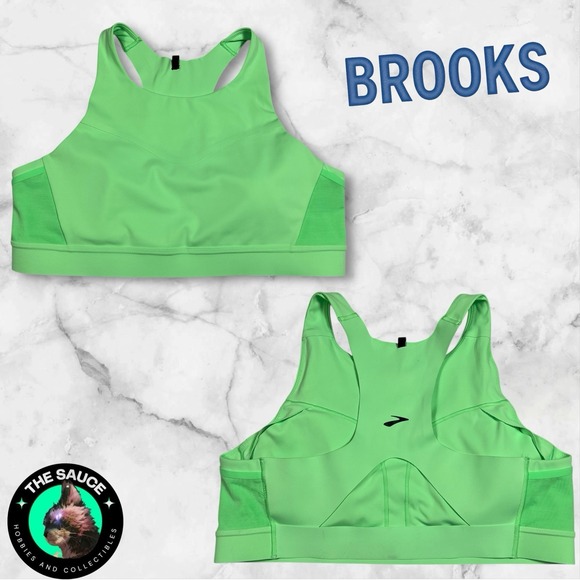 Brooks Other - Brooks Women's Drive 3 Pocket Run Bra Size 40 C/D Bright Green Athletic‎ Sports